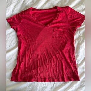 Madewell Red Whisper Cotton Slub Knit Short Sleeve Tee